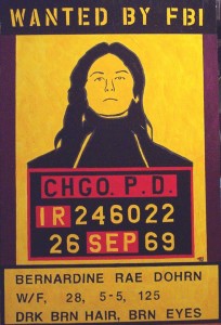 artistic rendering of Bernardine Dohrns "Wanted" poster