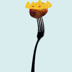 the image meatball uses for her avatar--a meatball on a fork--with a crown drawn on it